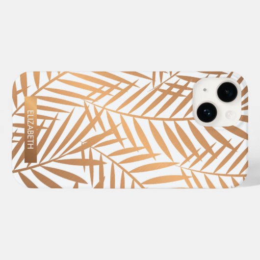 Golden Palm Tree Leaf Pattern Case-Mate iPhone Case (Achterkant (horizontaal))