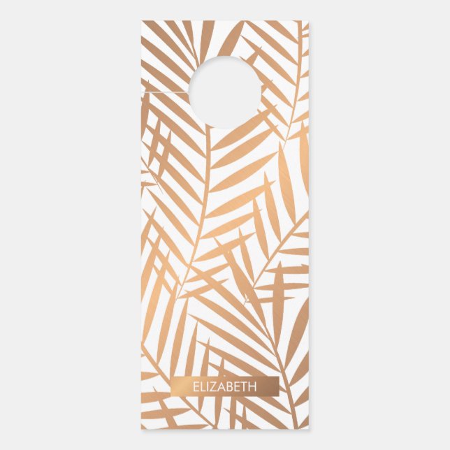 Golden Palm Tree Leaf Pattern Deurhanger (Voorkant)