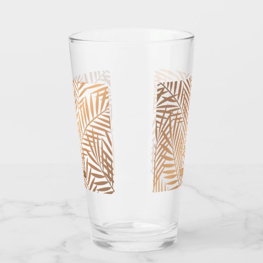 Golden Palm Tree Leaf Pattern Glas (Links)