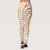 Golden Palm Tree Leaf Pattern Leggings (Achterkant)