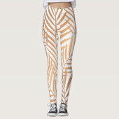 Golden Palm Tree Leaf Pattern Leggings (Voorkant)