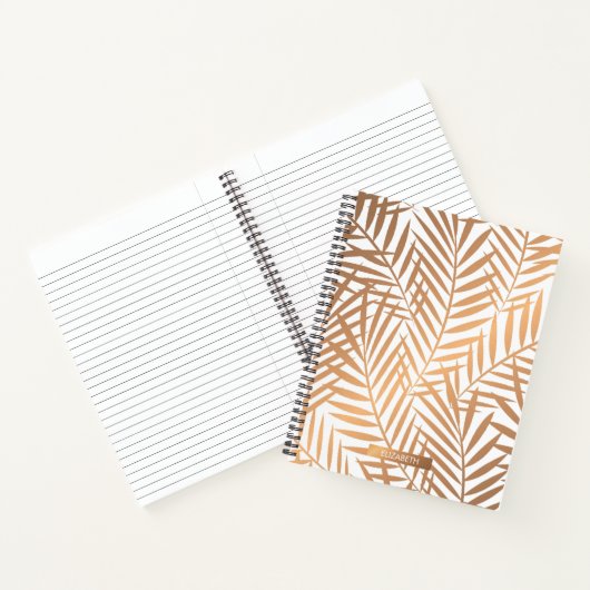 Golden Palm Tree Leaf Pattern Notitieboek (Binnen)