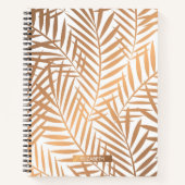 Golden Palm Tree Leaf Pattern Notitieboek (Voorkant)