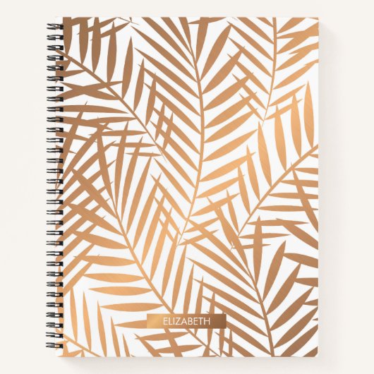 Golden Palm Tree Leaf Pattern Notitieboek (Voorkant)