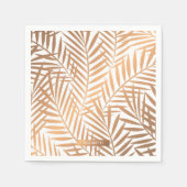 Golden Palm Tree Leaf Pattern Servet (Voorkant)