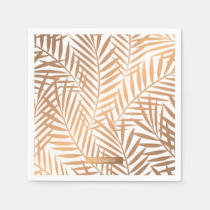 Golden Palm Tree Leaf Pattern Servet