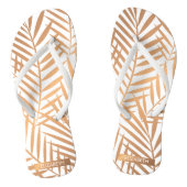 Golden Palm Tree Leaf Pattern Teenslippers (Voetbed)
