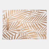 Golden Palm Tree Leaf Pattern Theedoek (Horizontaal)