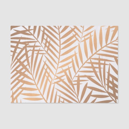 Golden Palm Tree Leaf Pattern Tissuepapier (Voorkant)