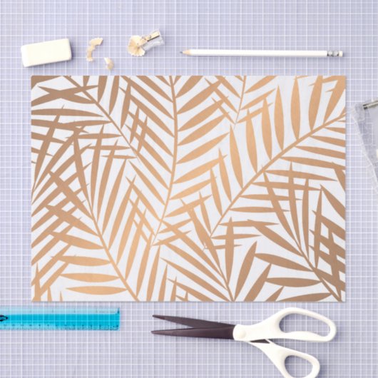 Golden Palm Tree Leaf Pattern Tissuepapier (Craft)