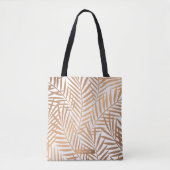 Golden Palm Tree Leaf Pattern Tote Bag (Voorkant)