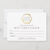 Golden Palms-Logo op White Gift Certificate (Voorkant)