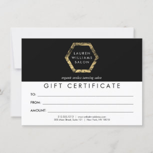 Golden Palms-Logo op zwart cadeaubon