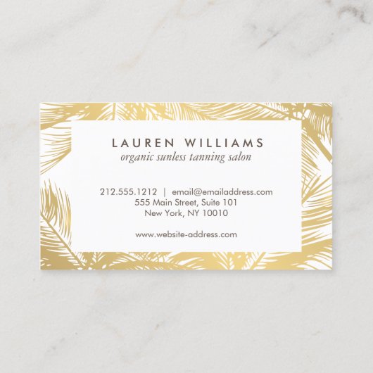 Golden Palms Spray Tanning Logo White Loyalty Kaar (Achterkant)