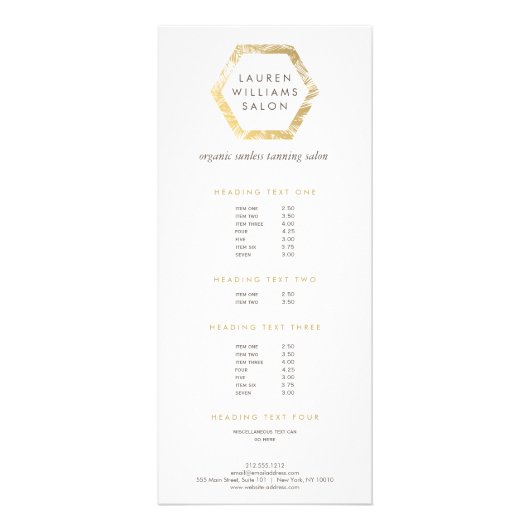 Golden Palms Spray Tanning Salon Logo on White Reclamekaart (Voorkant)