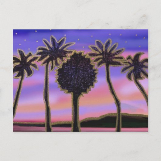Golden Palms Sunset Briefkaart (Voorkant)
