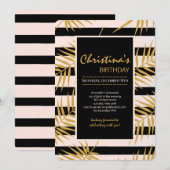 Golden Palms-uitnodiging Kaart (Voorkant / Achterkant)