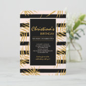 Golden Palms-uitnodiging Kaart (Staand voorkant)