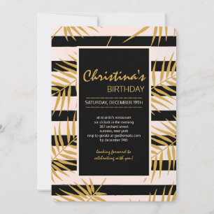 Golden Palms-uitnodiging Kaart