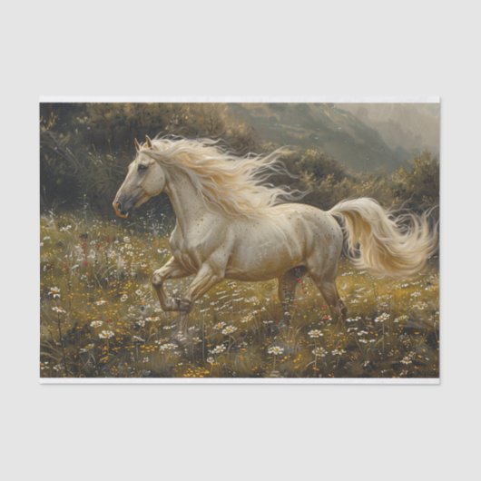 Golden Palomino Paardenschilderij Decoupage Tissuepapier (Voorkant)