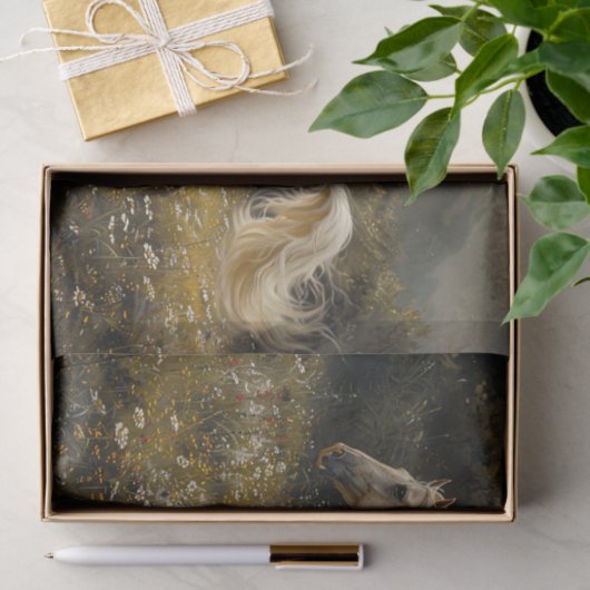 Golden Palomino Paardenschilderij Decoupage Tissuepapier (Geschenk)