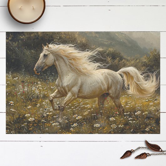 Golden Palomino Paardenschilderij Decoupage Tissuepapier