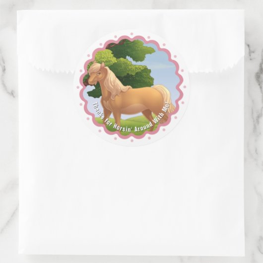 Golden Palomino Pony Ronde Sticker (Tas)