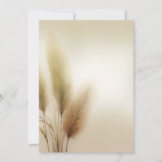 Golden Pampas Grass Bohemian Boho Baby shower Kaart (Achterkant)
