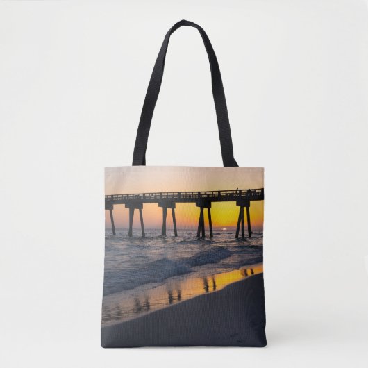 Golden Panama City Beach Sunset Reflections Bag Tote Bag (Voorkant)