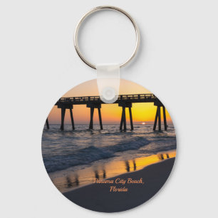 Golden Panama City Beach Zonsondergang Reflecties Sleutelhanger