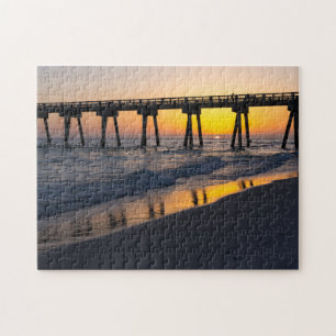 Golden Panama City Strand Zonsondergang Reflecties Legpuzzel