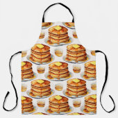 Golden Pancake Morning Waterverf Siroop en boter Schort (Voorkant)