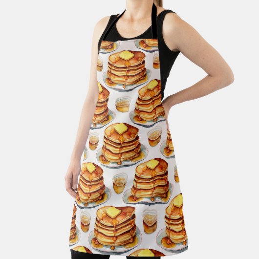 Golden Pancake Morning Waterverf Siroop en boter Schort (Insitu)