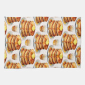 Golden Pancake Morning Waterverf Siroop en boter Theedoek (Horizontaal)