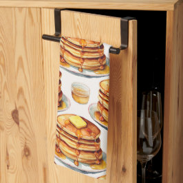 Golden Pancake Morning Waterverf Siroop en boter Theedoek