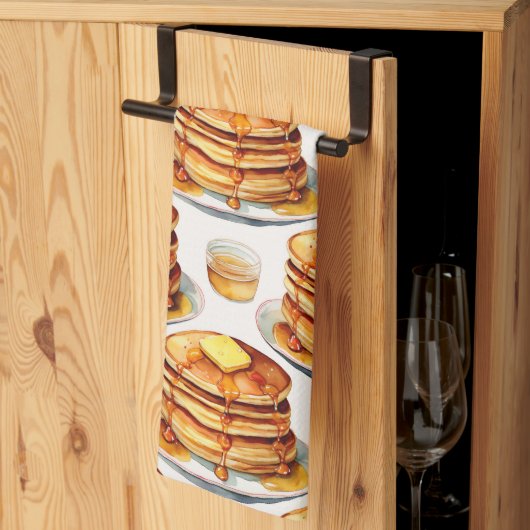 Golden Pancake Morning Waterverf Siroop en boter Theedoek (Derde Gevouwen)