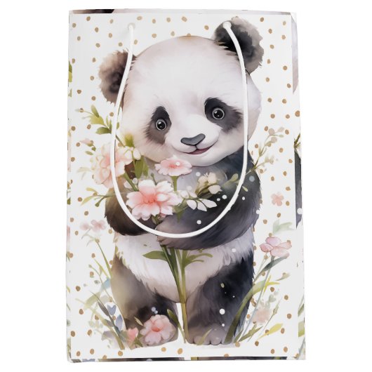 Golden Panda Gift Bag Medium Cadeauzakje (Voorkant)