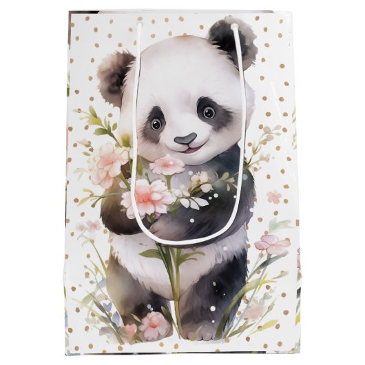 Golden Panda Gift Bag Medium Cadeauzakje (Achterkant)