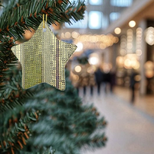 Golden Panes Keramisch Ornament