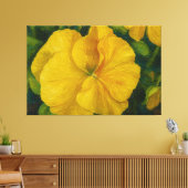 Golden Pansy Brushstroke  Canvas Afdruk (Insitu (Woonkamer))