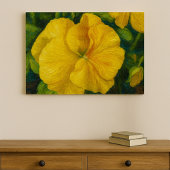 Golden Pansy Brushstroke  Canvas Afdruk