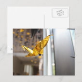 Golden Paper Crane Briefkaart (Voorkant / Achterkant)