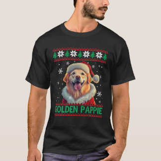 Golden Pappie Golden Retriever Santa Hat Ugly Chri T-shirt
