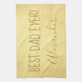 Golden Parchment Best Dad Ever Theedoek (Verticaal)