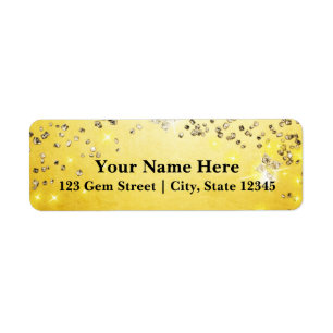 Golden Pareltjes Sparkle Elegant Party Address Lab Etiket