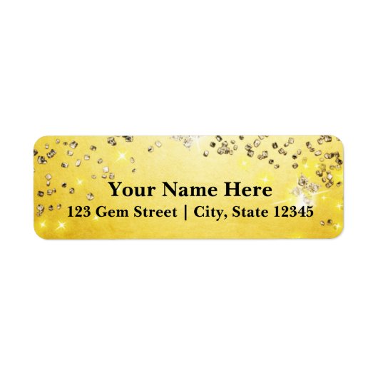 Golden Pareltjes Sparkle Elegant Party Address Lab Etiket (Voorkant)