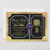 Golden Party QR code Ticket Uitnodiging (Voorkant)