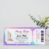 Golden Party Ticket Invitation Kaart (Staand voorkant)
