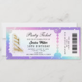 Golden Party Ticket Invitation Kaart (Voorkant)