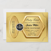 Golden Party Ticket Invitation Kaart (Voorkant)